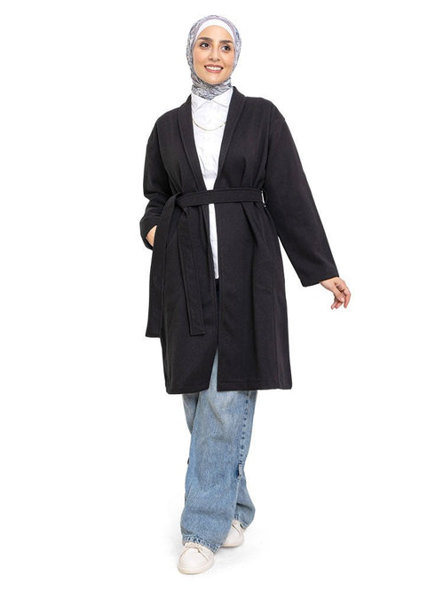 Black RD - Ribbed Long - Feather Jacket - Khotwh